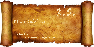 Khon Sára névjegykártya